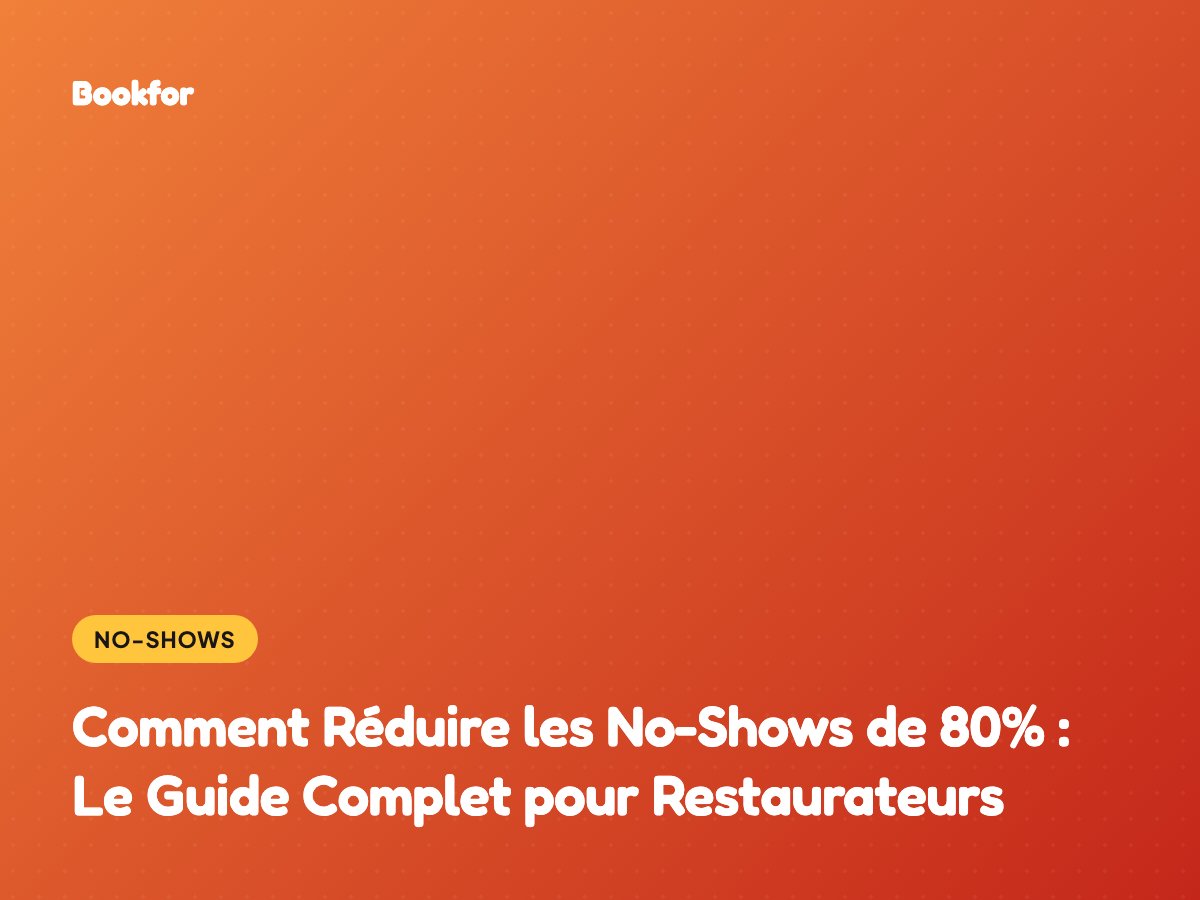 Comment Réduire les No-Shows de 80% : Le Guide Complet pour Restaurateurs